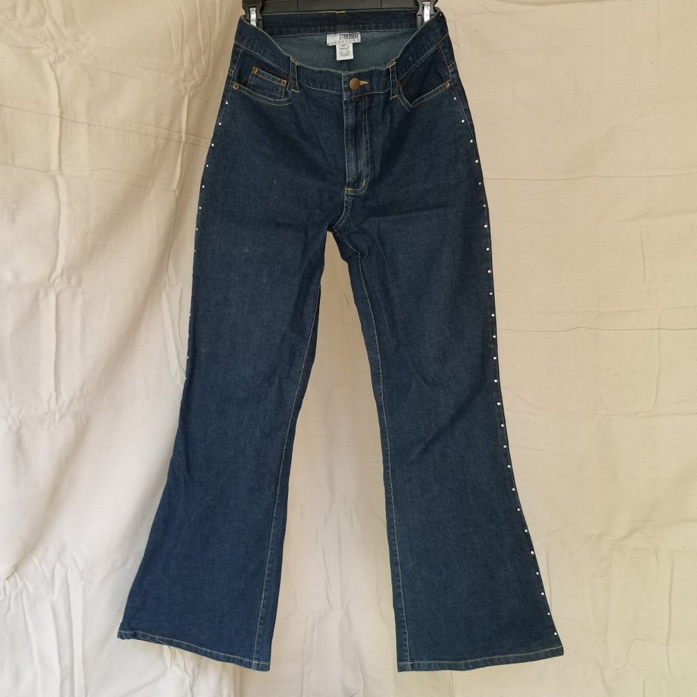 Stonebridge-Signature Dark Blue Denim Jeans W/Gold Stitch sz 6P